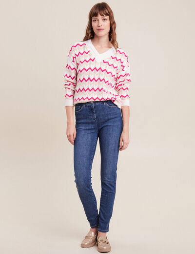 Pull confectionné en France rouge clair femme