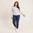 Pull manches longues gris clair femme