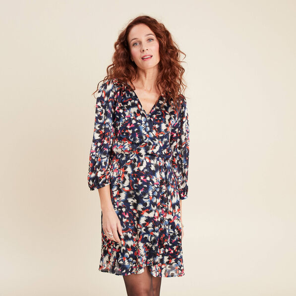 robe portefeuille fluide noir femme Robe portefeuille fluide noir femme