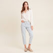 Jean large à coulisse denim bleach femme