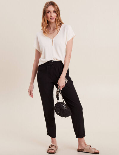T-shirt manches courtes ecru femme