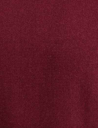 Pull manches longues bordeaux femme