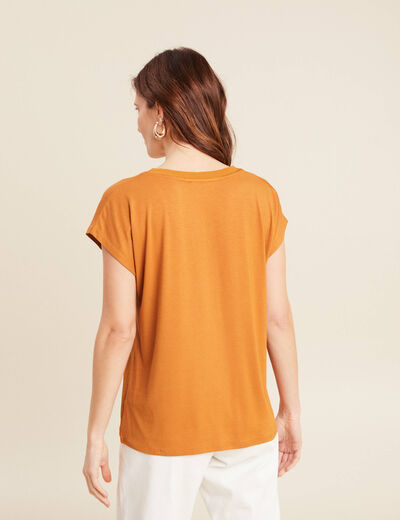T-shirt manches courtes camel femme