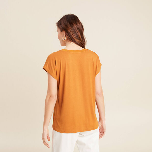 T-shirt manches courtes camel femme
