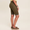 Bermuda ajusté ceinturé vert olive femme