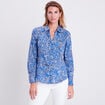 Chemise manches longues bleu femme