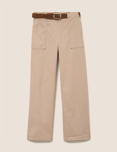 Lot de 2 pantalons cargo taille haute sable femme