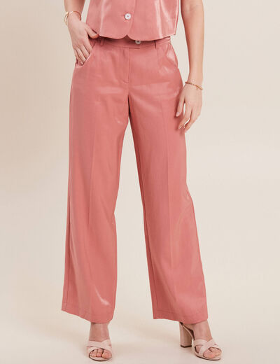 Pantalon flou irisé terracotta femme