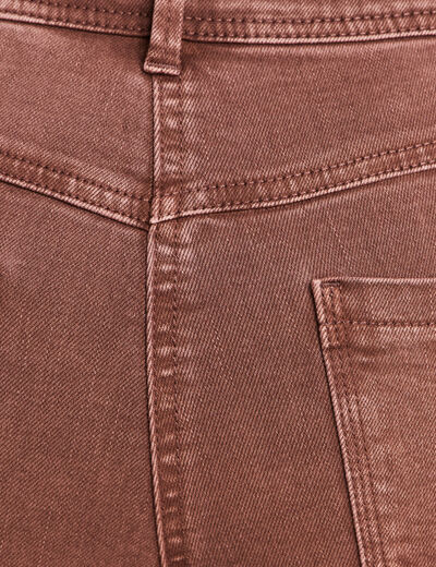 Jean bootcut taille bascul&eacute;e marron femme
