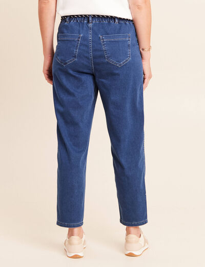 Jean droit r&eacute;versible bleu femme