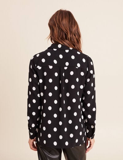 Chemise fluide manches longues noir femme