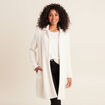 Gilet long boutonn&eacute; ecru femme