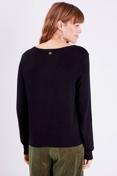 Gilet manches longues noir noir femme