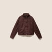 Veste col montant doubl&eacute;e marron fonc&eacute; femme