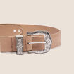 Ceinture boucle western beige femme