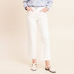 Jean coupe large 7/8&egrave;me taille haute blanc femme