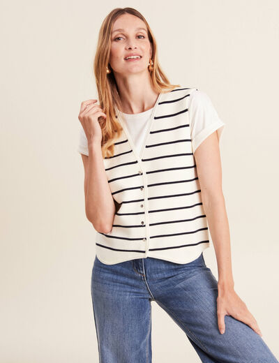 Gilet sans manches blanc femme