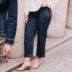 Jean droit taille haute 7/8&egrave;me denim brut femme