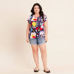 T-shirt manches courtes multicolore femme