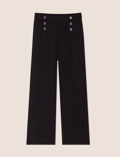 Pantalon carotte fluide 7/8ème noir femme