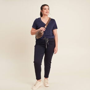 pantalon jogging reversible bleu fonce femme Pantalon jogging réversible bleu foncé femme