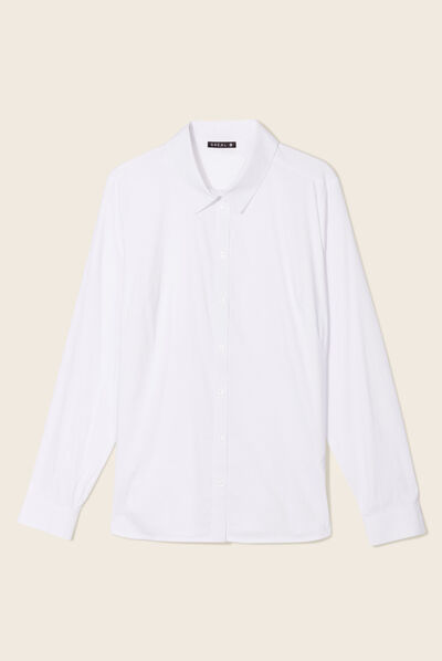 Chemise manches longues ecru femme