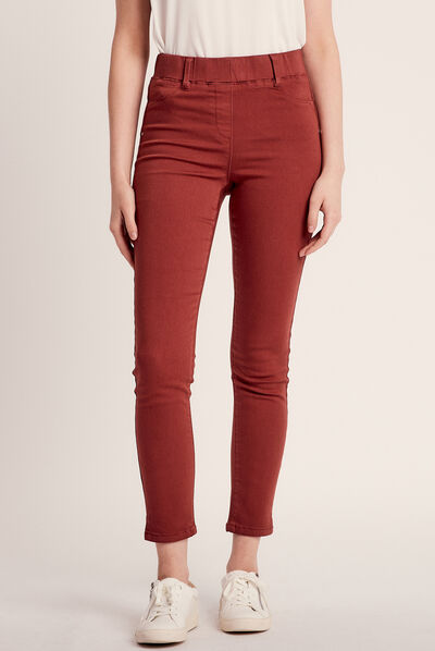 Tregging taille standard marron cognac femme