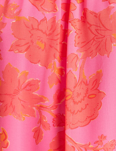 Robe ample courte sans manches doubl&eacute;e rose femme