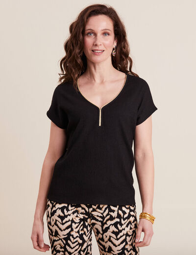 T-shirt manches courtes noir femme