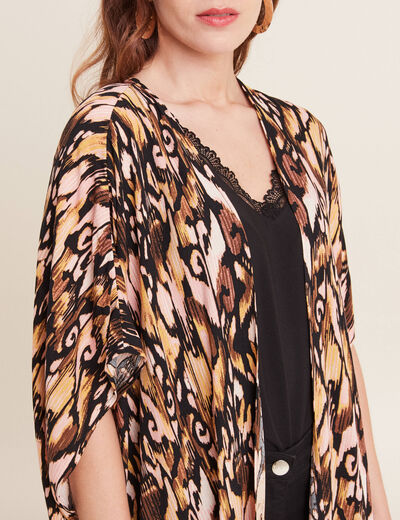 Kimono dos smocké noir femme