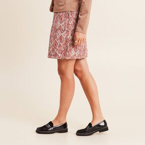 Jupe droite réversible rose femme