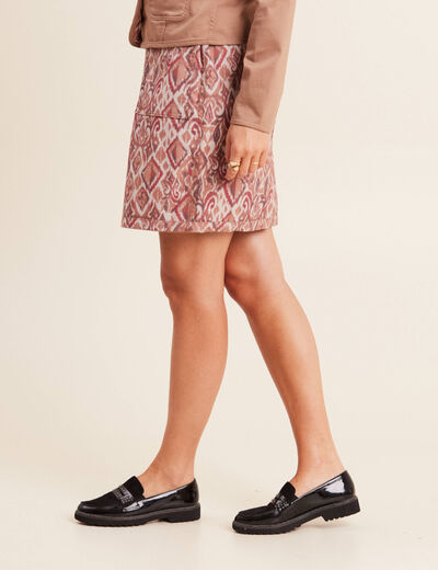 Jupe droite réversible rose femme