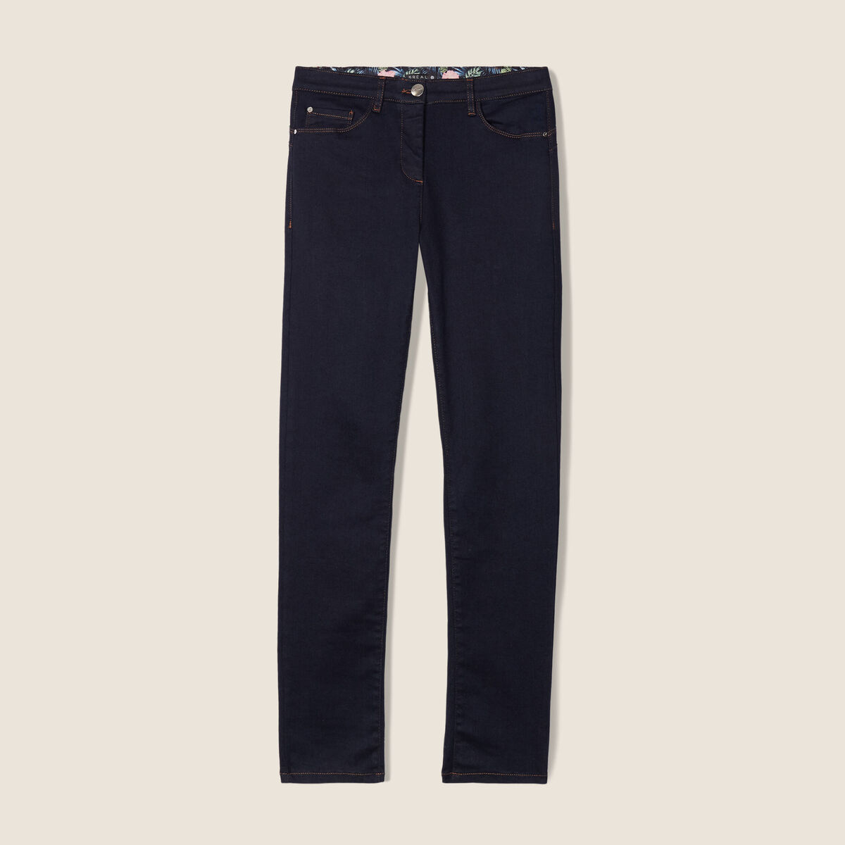 Jean magique ajusté taille standard denim brut femme