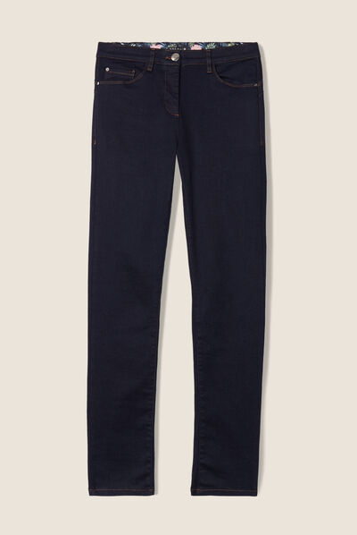 Jean magique ajusté taille standard denim brut femme
