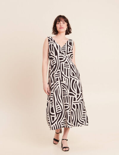 Robe longue r&eacute;versible et amovible noir femme