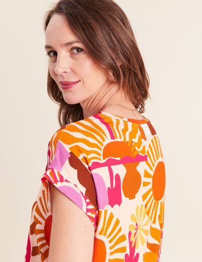 T-shirt manches courtes multicolore femme