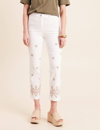 Pantalon magique Le L&eacute;ger coupe droite beige femme