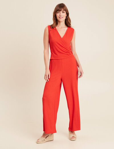 Combinaison pantalon rouge femme
