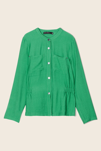 Veste cintrée élastiquée vert menthe femme