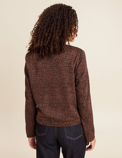 Veste doubl&eacute;e marron femme