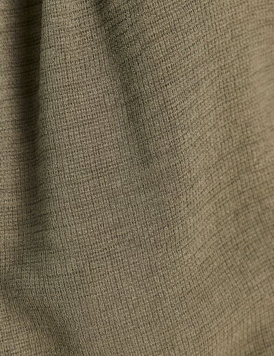 Blouse ample col v manches courtes vert kaki femme