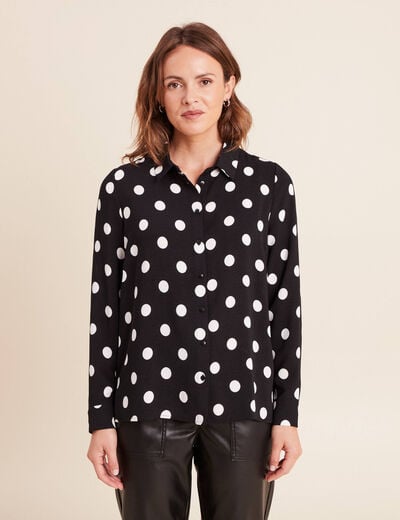 Chemise fluide manches longues noir femme