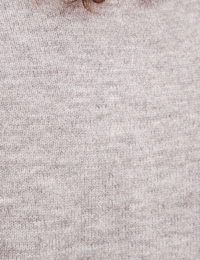 gilet droit court sans manches col rond gris clair femme