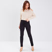 Pantalon ajusté denim noir femme