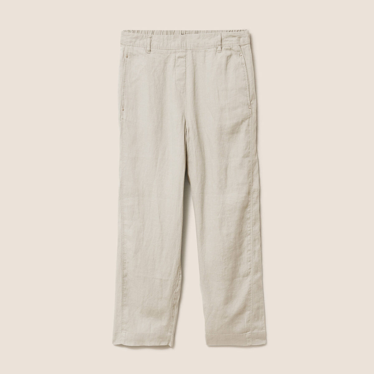 Pantalon large 7/8&egrave;me taille haute vert clair femme