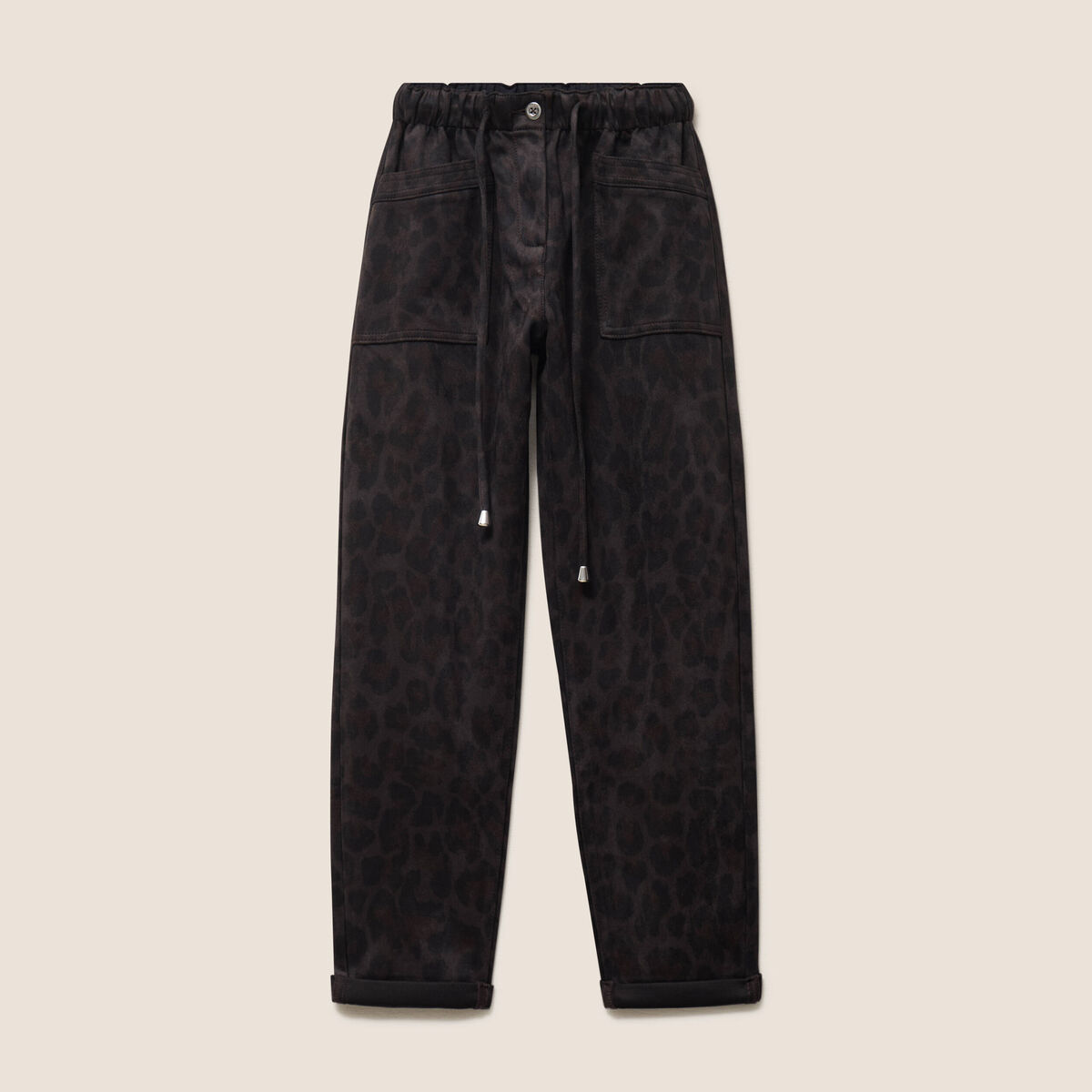 Pantalon coupe mom 7/8&egrave;me vert kaki femme