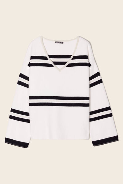 Pull manches longues noir femme