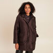 Parka cintr&eacute;e 4 en 1 avec capuche marron fonc&eacute; femme