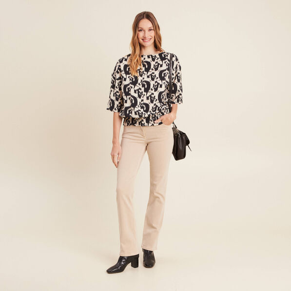 blouse manches 34 noir femme Blouse manches 3/4 noir femme