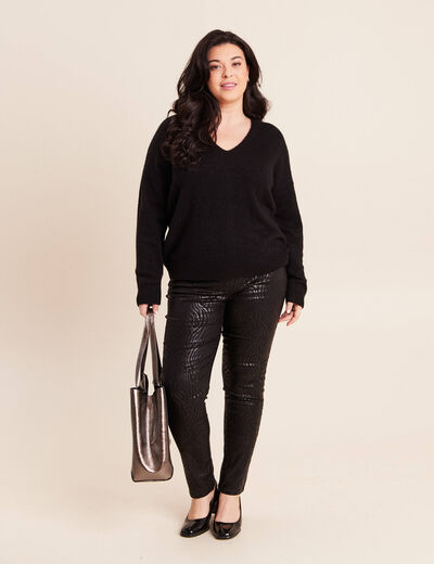 Pantalon magique Le L&eacute;ger enduit noir femme